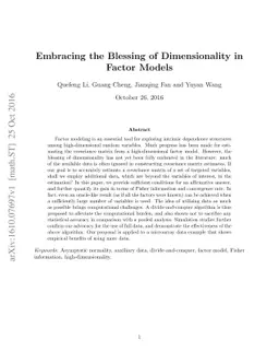 Embracing the Blessing of Dimensionality in Factor Models