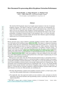 How Document Pre-processing affects Keyphrase Extraction Performance