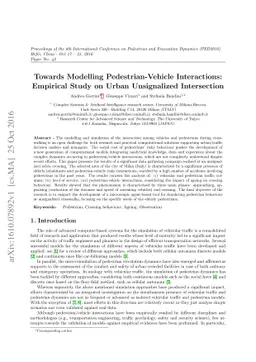 Towards Modelling Pedestrian-Vehicle Interactions: Empirical Study on
  Urban Unsignalized Intersection