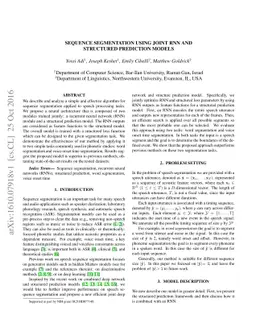 Sequence Segmentation Using Joint RNN and Structured Prediction Models