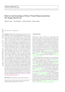 End-to-end Learning of Deep Visual Representations for Image Retrieval
