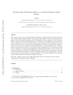 Cleaning large correlation matrices: tools from random matrix theory