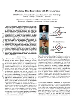 Predicting First Impressions with Deep Learning