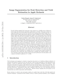 Image Segmentation for Fruit Detection and Yield Estimation in Apple
  Orchards