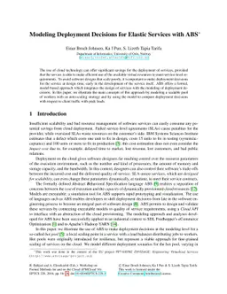 Modeling Deployment Decisions for Elastic Services with ABS