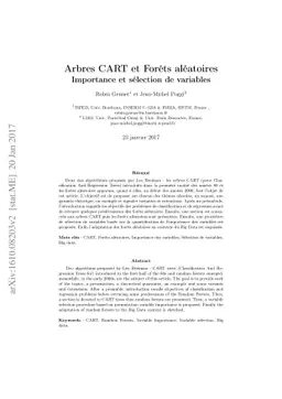 Arbres CART et Forêts aléatoires, Importance et sélection de
  variables