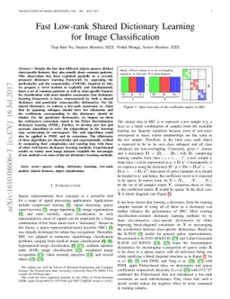 Fast Low-rank Shared Dictionary Learning for Image Classification
