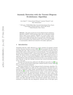 Anomaly Detection with the Voronoi Diagram Evolutionary Algorithm