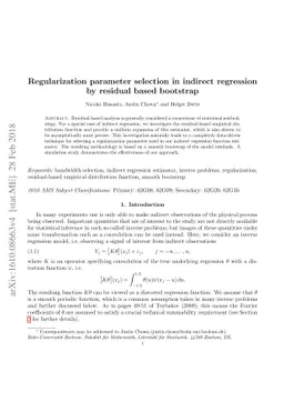Regularization parameter selection in indirect regression by residual
  based bootstrap