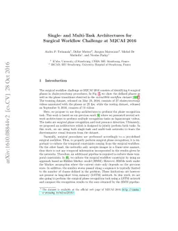 Single- and Multi-Task Architectures for Surgical Workflow Challenge at
  M2CAI 2016