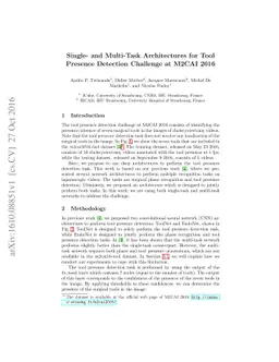 Single- and Multi-Task Architectures for Tool Presence Detection
  Challenge at M2CAI 2016