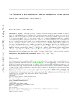The Geometry of Synchronization Problems and Learning Group Actions