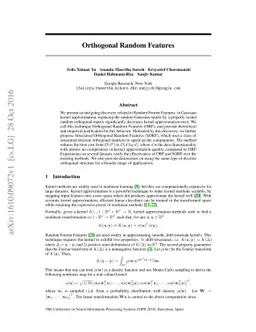 Orthogonal Random Features