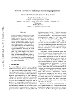 Towards a continuous modeling of natural language domains
