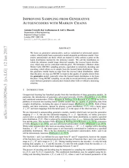 Improving Sampling from Generative Autoencoders with Markov Chains