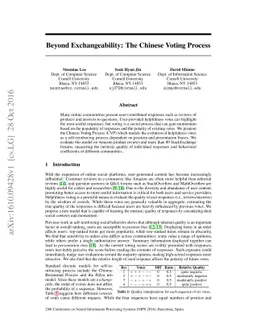 Beyond Exchangeability: The Chinese Voting Process