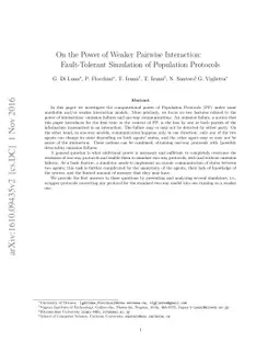 On the Power of Weaker Pairwise Interaction: Fault-Tolerant Simulation
  of Population Protocols
