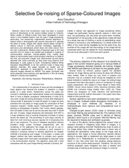 Selective De-noising of Sparse-Coloured Images