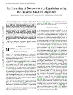 Fast Learning with Nonconvex L1-2 Regularization