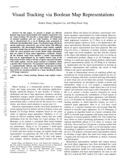 Visual Tracking via Boolean Map Representations