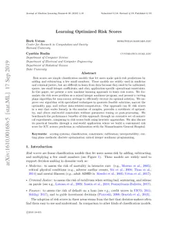 Learning Optimized Risk Scores