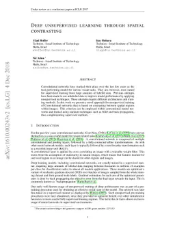 Deep unsupervised learning through spatial contrasting