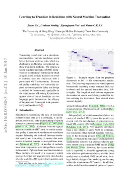 Learning to Translate in Real-time with Neural Machine Translation