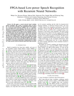 FPGA-Based Low-Power Speech Recognition with Recurrent Neural Networks