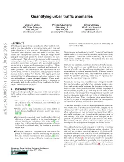 Quantifying Urban Traffic Anomalies