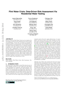Flint Water Crisis: Data-Driven Risk Assessment Via Residential Water
  Testing