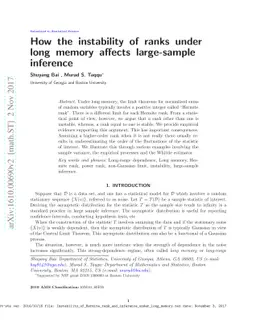 How the instability of ranks under long memory affects large-sample
  inference