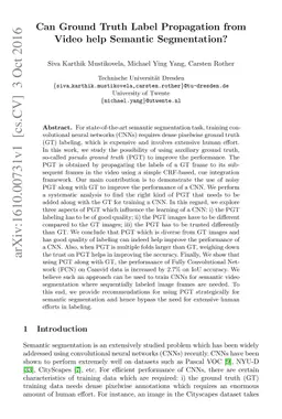 Can Ground Truth Label Propagation from Video help Semantic
  Segmentation?