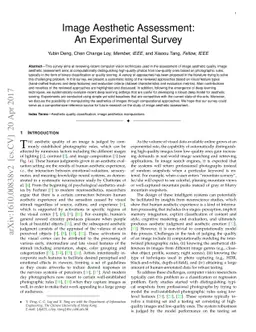 Image Aesthetic Assessment: An Experimental Survey