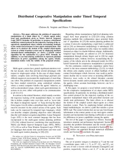 Distributed Cooperative Manipulation under Timed Temporal Specifications