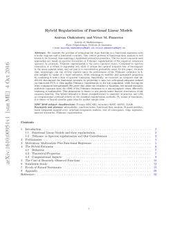 Hybrid Regularisation of Functional Linear Models