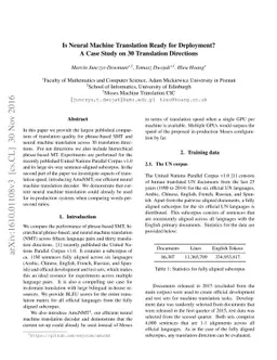 Is Neural Machine Translation Ready for Deployment? A Case Study on 30
  Translation Directions