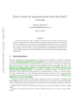 Error bounds for approximations with deep ReLU networks