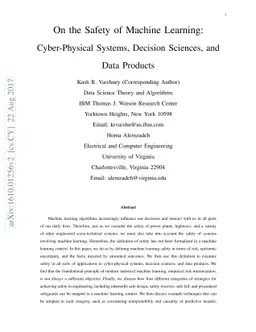 On the Safety of Machine Learning: Cyber-Physical Systems, Decision
  Sciences, and Data Products