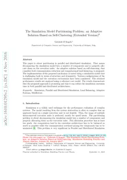 The Simulation Model Partitioning Problem: an Adaptive Solution Based on
  Self-Clustering (Extended Version)