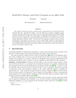 Read-Write Memory and k-Set Consensus as an Affine Task
