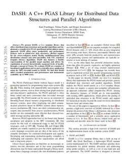 DASH: A C++ PGAS Library for Distributed Data Structures and Parallel
  Algorithms