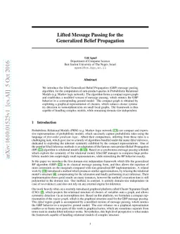 Lifted Message Passing for the Generalized Belief Propagation