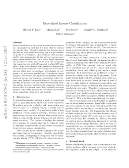 Generalized Inverse Classification
