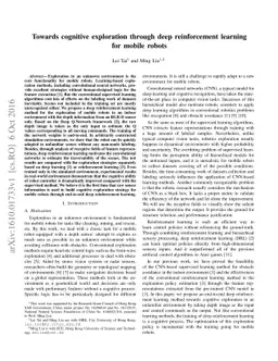 Towards Cognitive Exploration through Deep Reinforcement Learning for
  Mobile Robots
