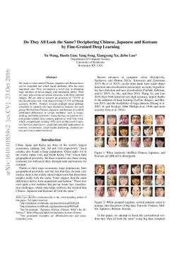 Do They All Look the Same? Deciphering Chinese, Japanese and Koreans by
  Fine-Grained Deep Learning