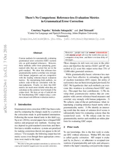 There's No Comparison: Reference-less Evaluation Metrics in Grammatical
  Error Correction