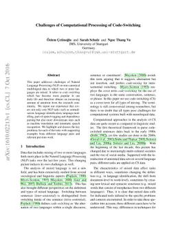 Challenges of Computational Processing of Code-Switching