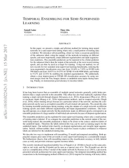 Temporal Ensembling for Semi-Supervised Learning