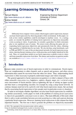 Learning Grimaces by Watching TV