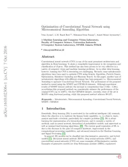 Optimization of Convolutional Neural Network using Microcanonical
  Annealing Algorithm